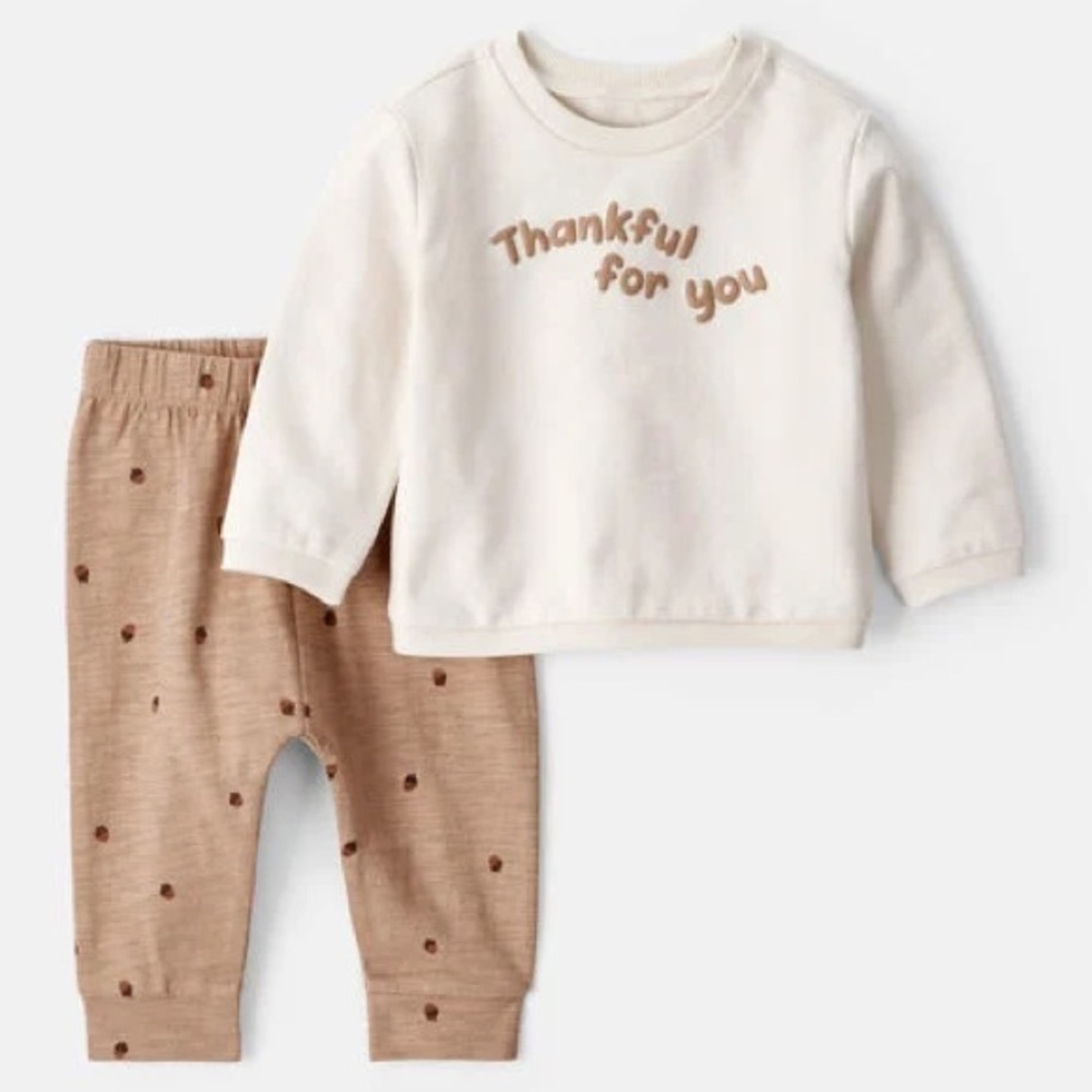 Cotton Long-Sleeve Tee & Pant Set